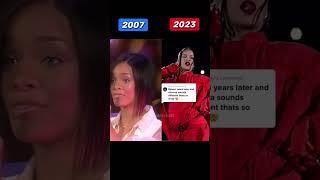 this one 16 years apart.. she looks so young#music#rihanna #theview#2000#2007#versus#superbowl2023