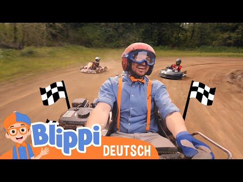 Blippi's Go Kart Rennen 🏎️🏁 | Blippi Deutsch - | Abenteuer und Videos für Kinder