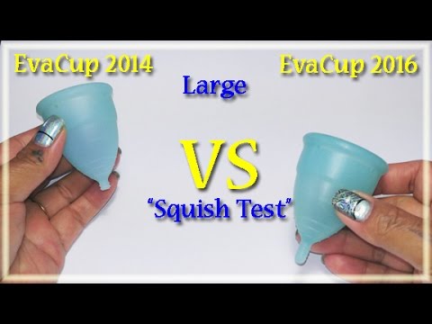 EvaCup 2014 vs EvaCup 2016 LARGE "Squish Test" - Menstrual Cups