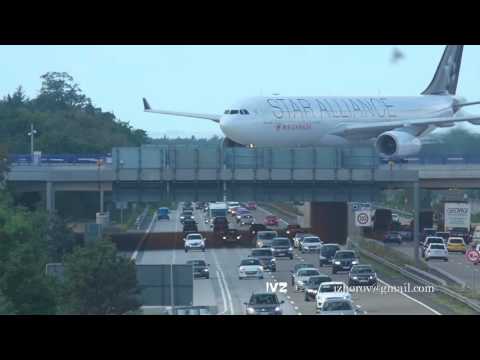 Airbus 330 over autobahn