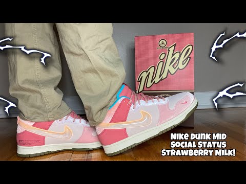 NIKE DUNK MID SOCIAL STATUS STRAWBERRY MILK REVIEW & ON FEET!