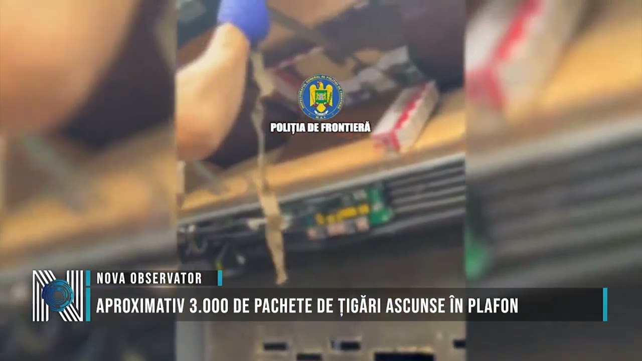 Aproximativ 3.000 de pachete de țigări ascunse în plafon