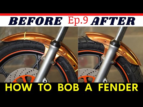 HOW TO BOB A MOTORCYCLE FENDER  Ep.9 Street Tracker Build