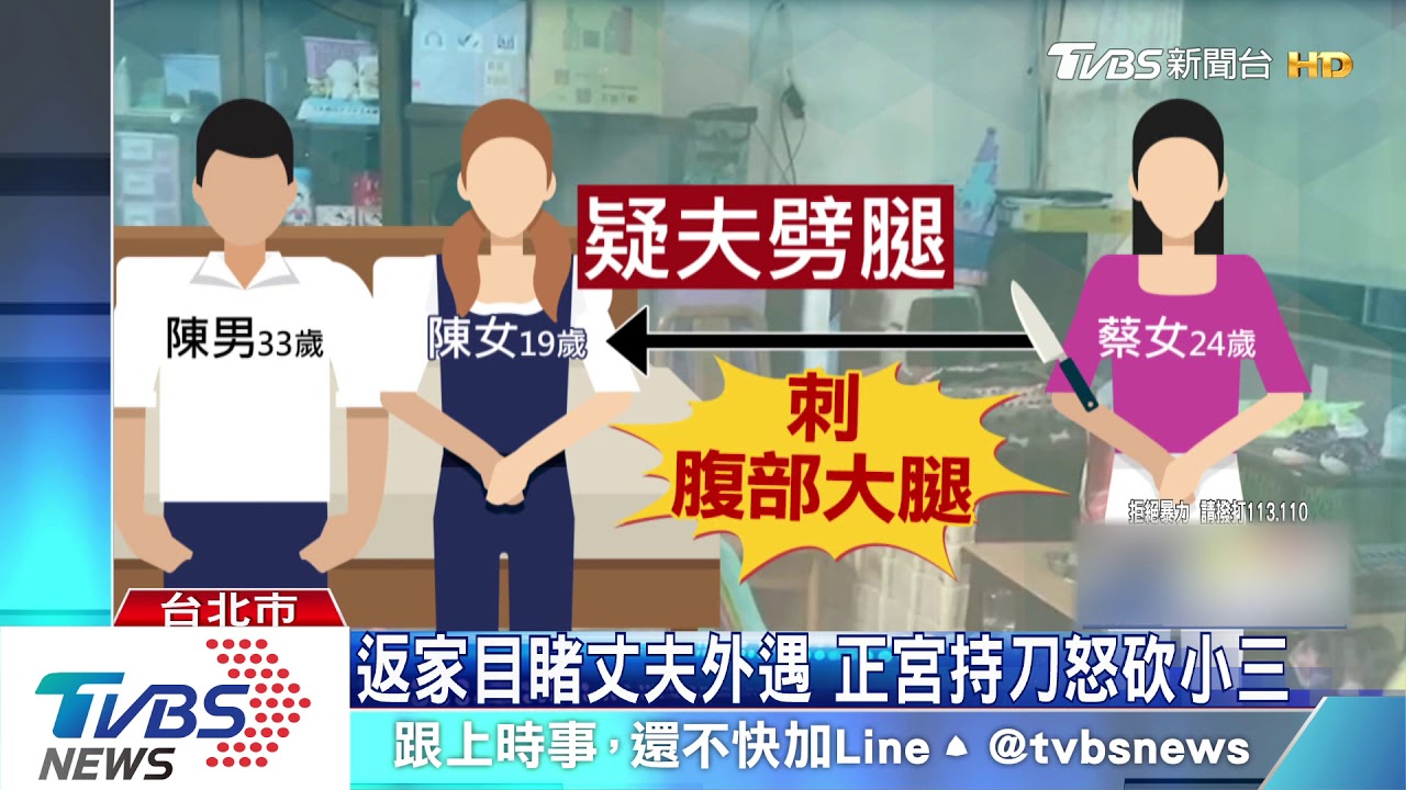 返家目睹丈夫外遇 正宮持刀怒砍小三
