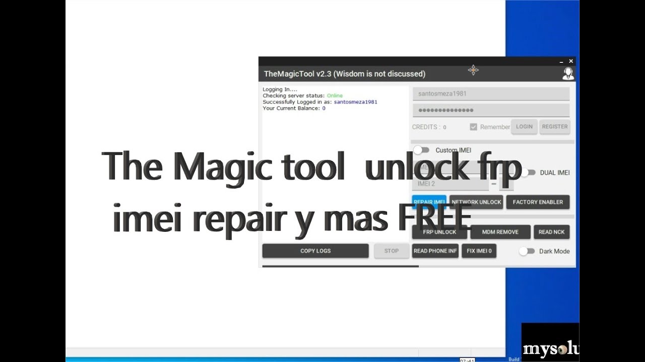 The Magic tool unlock frp imei repair y mas FREE