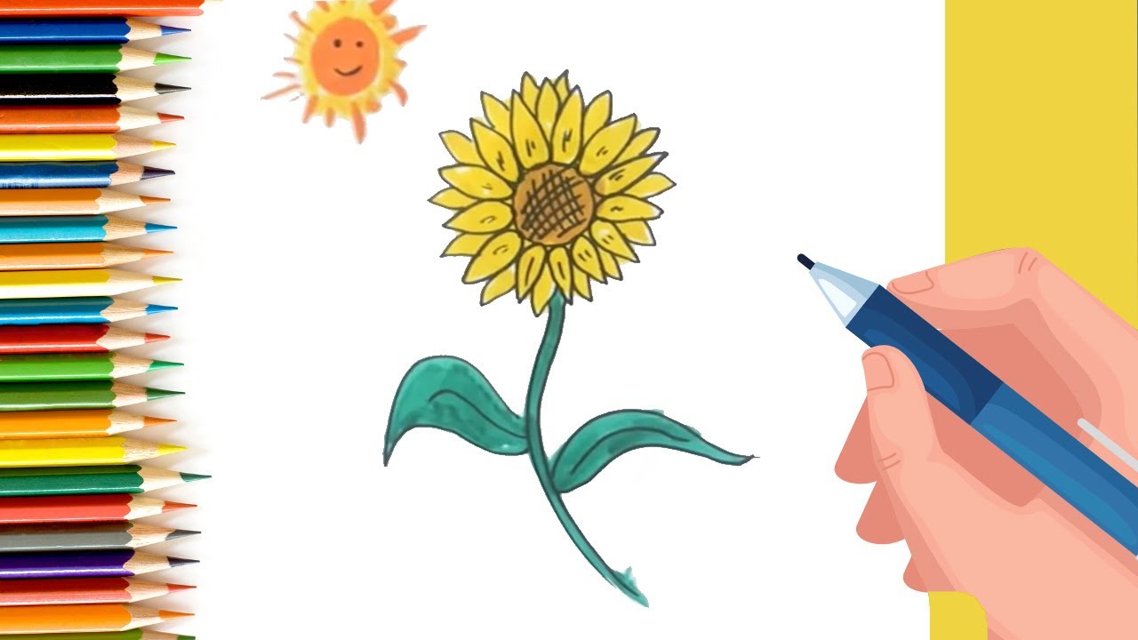 How to Draw easy Sunflower step by step for Kids   #shorts
