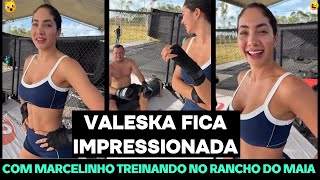 VALESKA FICA IMPRESSIONADA COM MARCELINHO JHONSON TREINANDO NO RANCHO DO MAIA
