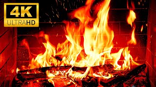 Fireplace 4K UHD Ambience - Flickering Flames in the Dark | Cozy Fire Sounds for Winter