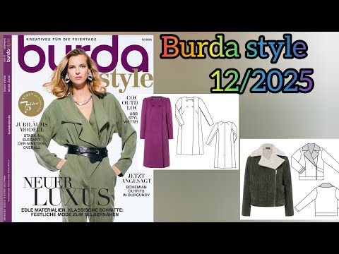 Burda style 12/2025, full preview and complete line drawing. 
