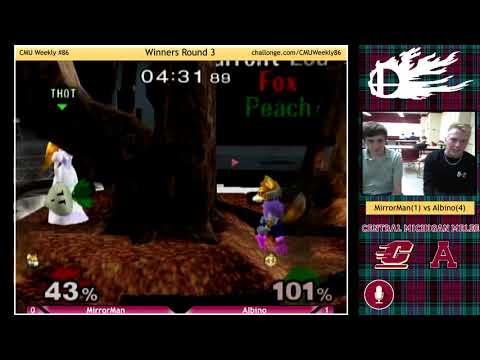 Albino (Peach) vs MirrorMan (Fox) - SSBM Singles - CMU Weekly #86