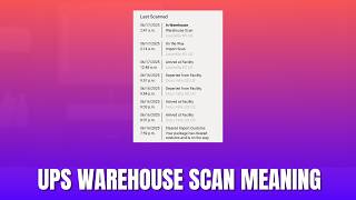 UPS Warehouse Scan Meaning 2026