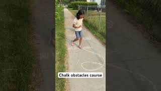 Sidewalk obstacles course #shorts #fun #obstacles #chalk