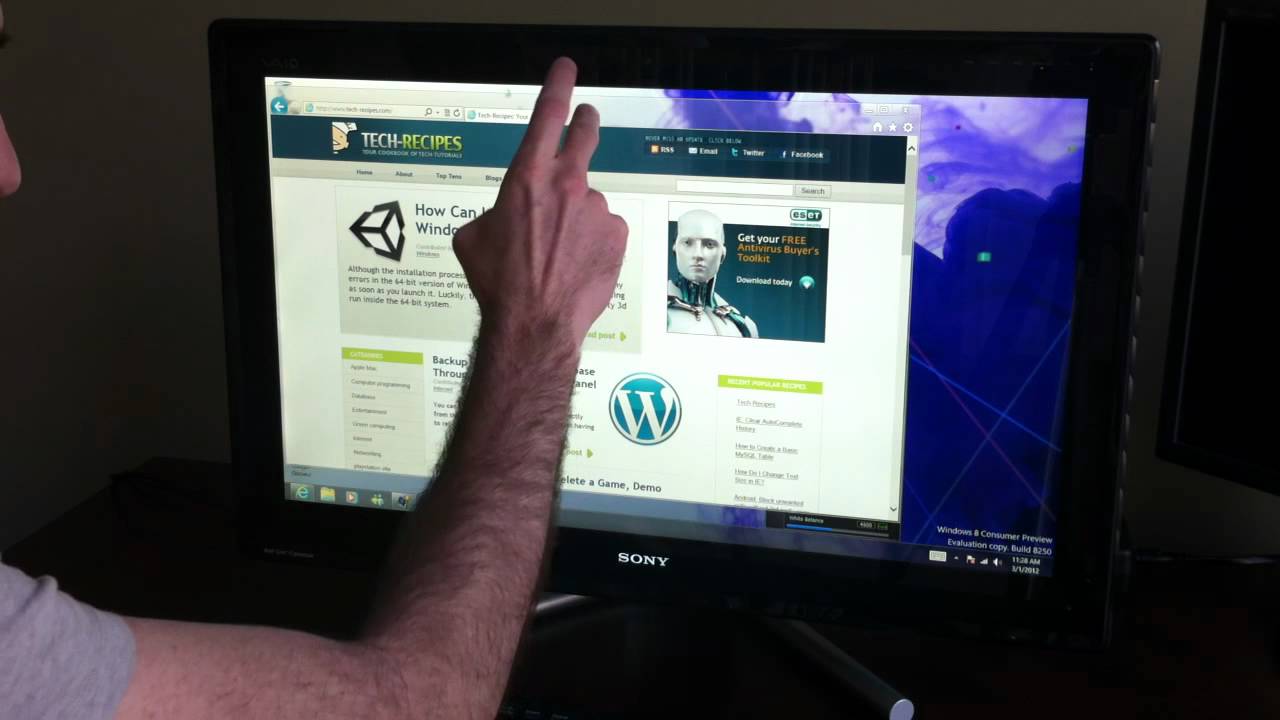 Using the Touch Interface in Windows 8