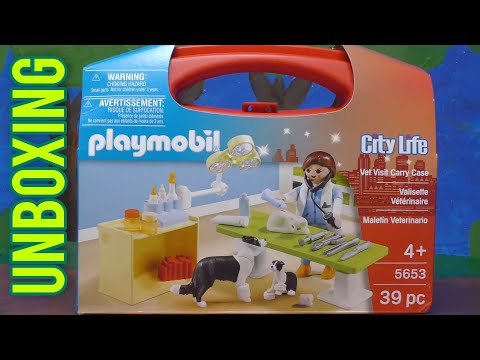 PLAYMOBIL Vet Visit Carry Case Playset Unboxing
