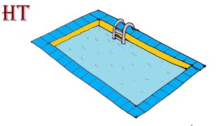 How to Draw A Pool easy Step by Step
