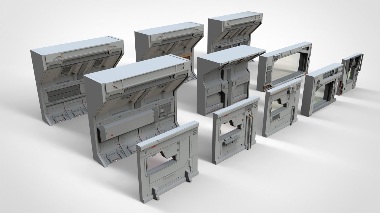 Sci-fi architecture kitbash 13 3D Model