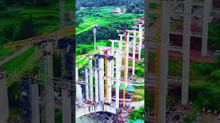 Zhenguang Expressway River Crossing Mega Bridge, Large Span Arch Construction Footage
