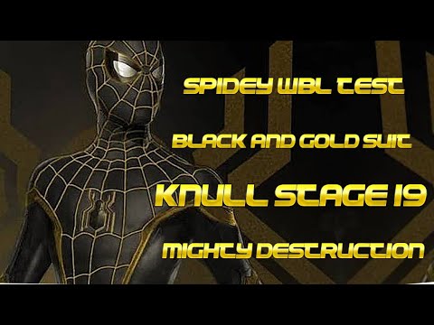 Spider-man NWH Black & Gold Suit Test - Knull Stage 19 | Marvel Future Fight