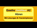 Goethe Certificate A2 Listening German Listening Exam A2