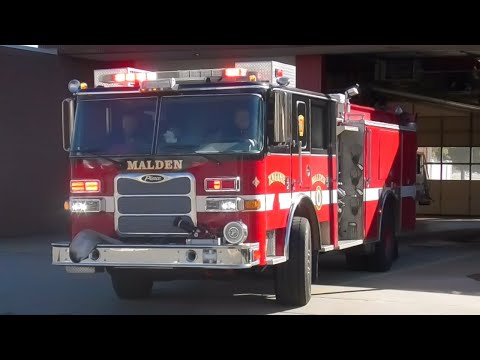 Malden, MA Fire Department Spare Engine 3 Responding