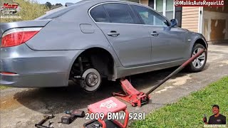 QUICK BRAKE JOB | 2009 BMW 528I REAR BRAKE PADS & ROTORS | Howtot/Diy