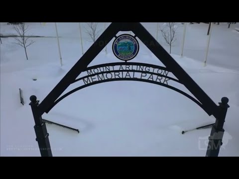 2-3-2021 Mount Arlington, NJ Nor'easter breaks all time snow record for New Jersey, drone-ground-SOT