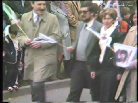 TEXCOOP (Skála-Coop) dolgozóinak a  felvonulása.( 1985)