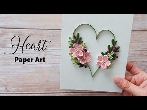 Making Heart from Paper Quilling - Mother's Day Card Ideas