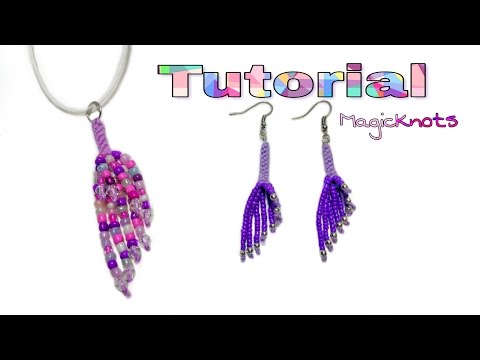 Green Macrame Beaded Earrings Tutorial EASY Macrame Craft Idea