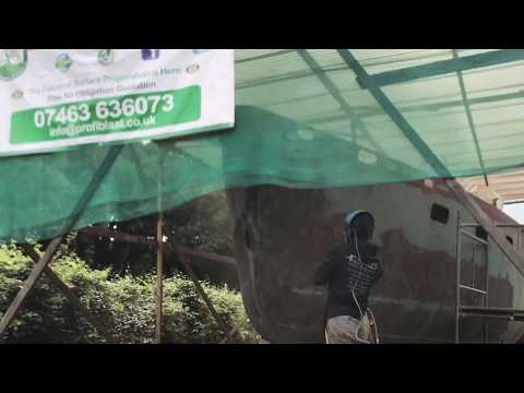 Large metal sail boat restoration by Profi Blast - Sandblasting & Priming.