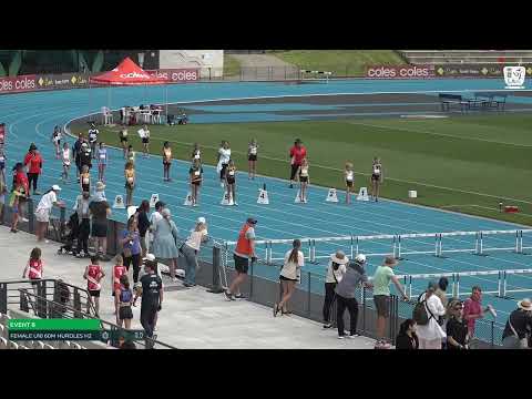 Girls U10 60M Hurdles Heat 2: 2023-24 State Combined Events Championships - Saturday
