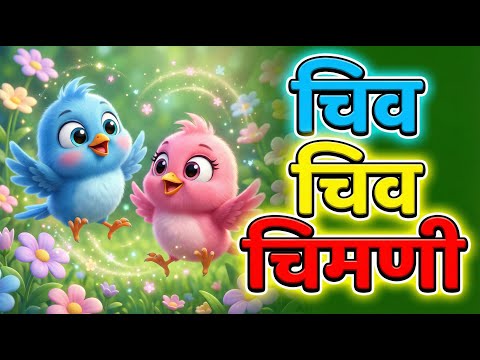 Chiv Chiv Chimni in 3D - Marathi 3D Rhymes | चिव चिव चिमणी | Marathi Balgeet Kids Song