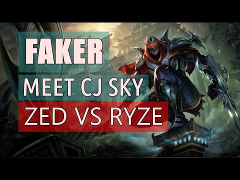 Faker Zed Meet CJ SKy - Zed vs Ryze Mid - Season 7 LOL Stream Gameplays