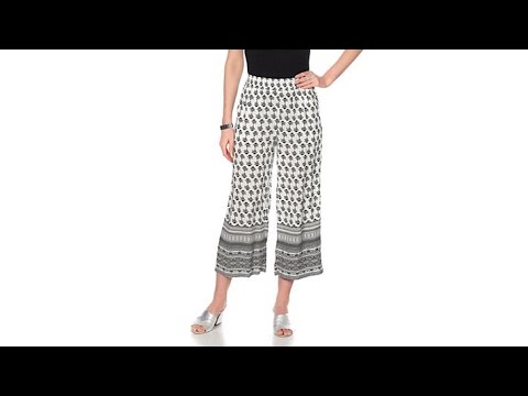 Curations PrintedBorder Cropped Palazzo Pant
