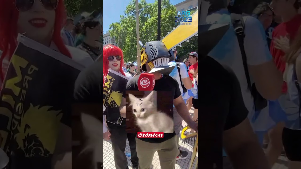 Así #Motosierra man y otros fans de #Milei lo esperaban fuera de #CasaRosada