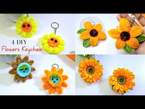 Create AMAZING Flowers Keychain From Pipe Cleaners in 4 Easy Ideas!
