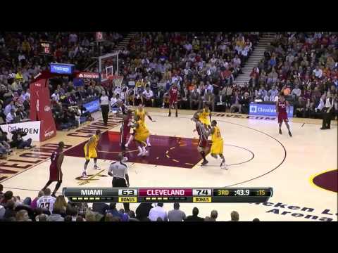LeBron James triple double (25 points 10 assists 12 rebounds) vs Cleveland Cavaliers 03/20/2013 HD