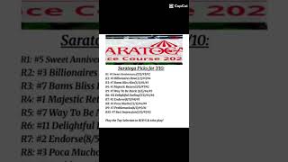 Saratoga Picks for 7/10