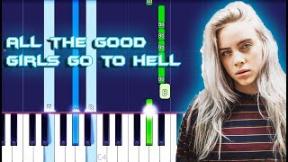 Billie Eilish - all the good girls go to hell Piano Tutorial EASY