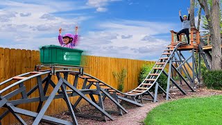 Dude Dad Taylor Calmus built a recycling-bin roller coaster inspired by his picture book! Video