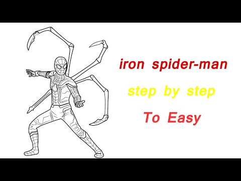 iron Spider-man drawing step by step