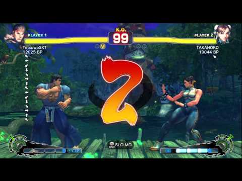TetsuwoSKT [Ryu] vs TAKAHOKO [Chun] SSF4 Japanese Online Ranked Matches - TRUE-HD