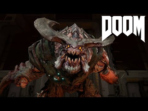 DOOM 2016 Xbox One X Walkthrough Part 10 - Cyberdemon Boss Fight
