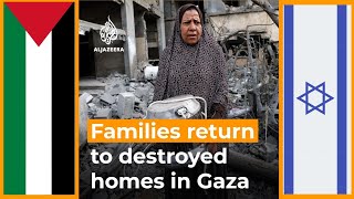 Gaza families return to destroyed homes | AJ #shorts
