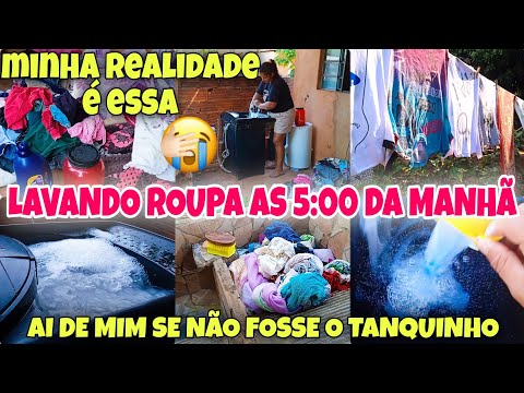 LAVANDO ROUPA AS 05:00 DA MANHÃ! A REALIDADE É ESSA/ SEMPRE ACUMULA UM MONTÃO/ quase não aguentei