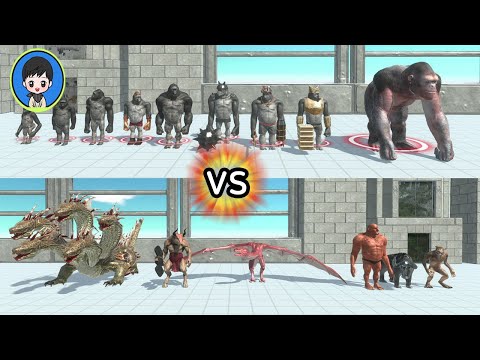 Fantasy vs Mutant Primates Team - Animal Revolt Battle Simulator