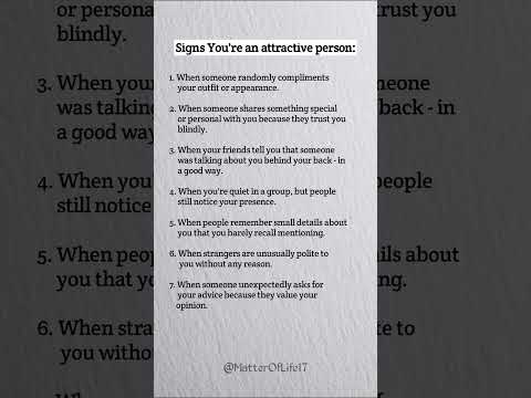 Signs You're an attractive person: | #tricks #psychology #quotes #mindset #shorts #motivation