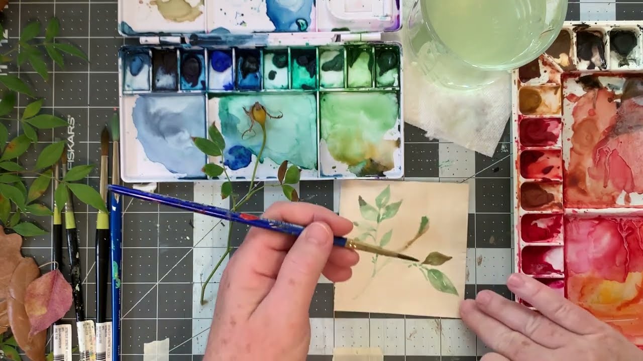 33~Simple Watercolor Leaves Tutorial
