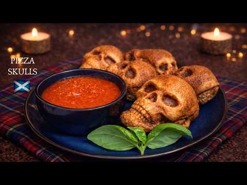 Halloween Pizza Skulls | Easy stuffed pizza recipe | Pizza Pockets
