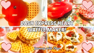 ❤️DASH EXPRESS HEART WAFFLE MAKER + BELLA MINI WAFFLE HEART MAKER! MAKING GIANT HEART WAFFLES!❤️